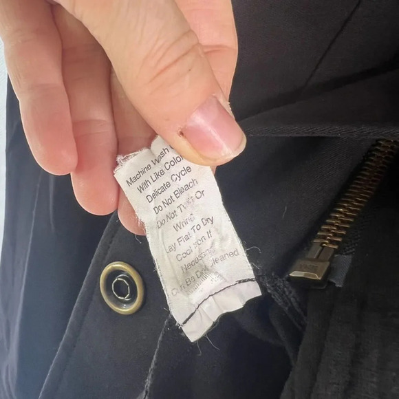 CAbi‎ Black Slant Front Zip Long Sleeve Ponte Cardigan Moto Jacket Sz MD - Picture 7 of 9